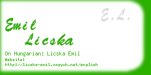 emil licska business card
